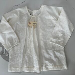NWT Figge Girls White Long Sleeve Blouse 6‎